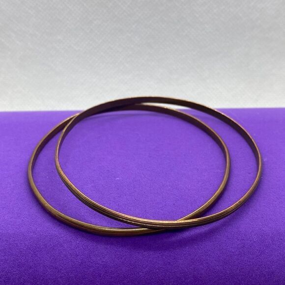 💛 Vintage Copper Bangle Bracelet Set - Picture 1 of 4